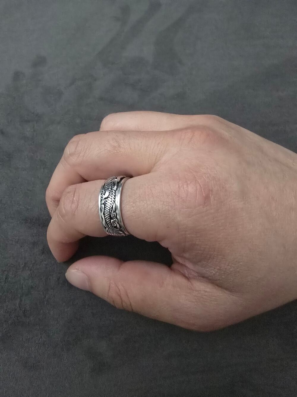 Dragon Spinner Ring Genuine Sterling Silver S925 11mm Size 10 11